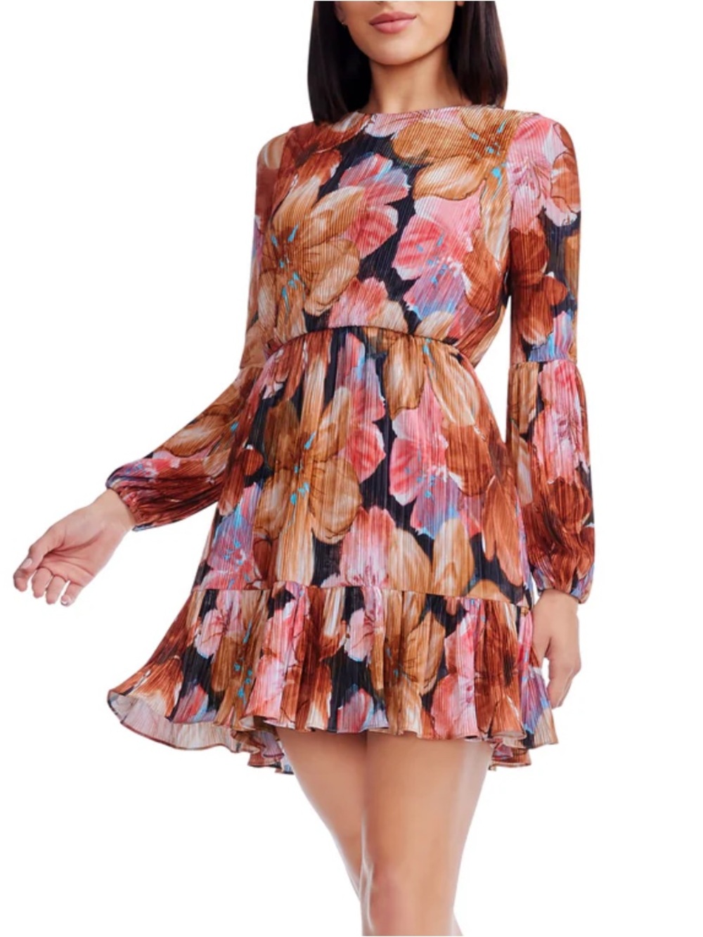 Dress the Population Aulani Amber floral blousy mini dress Small